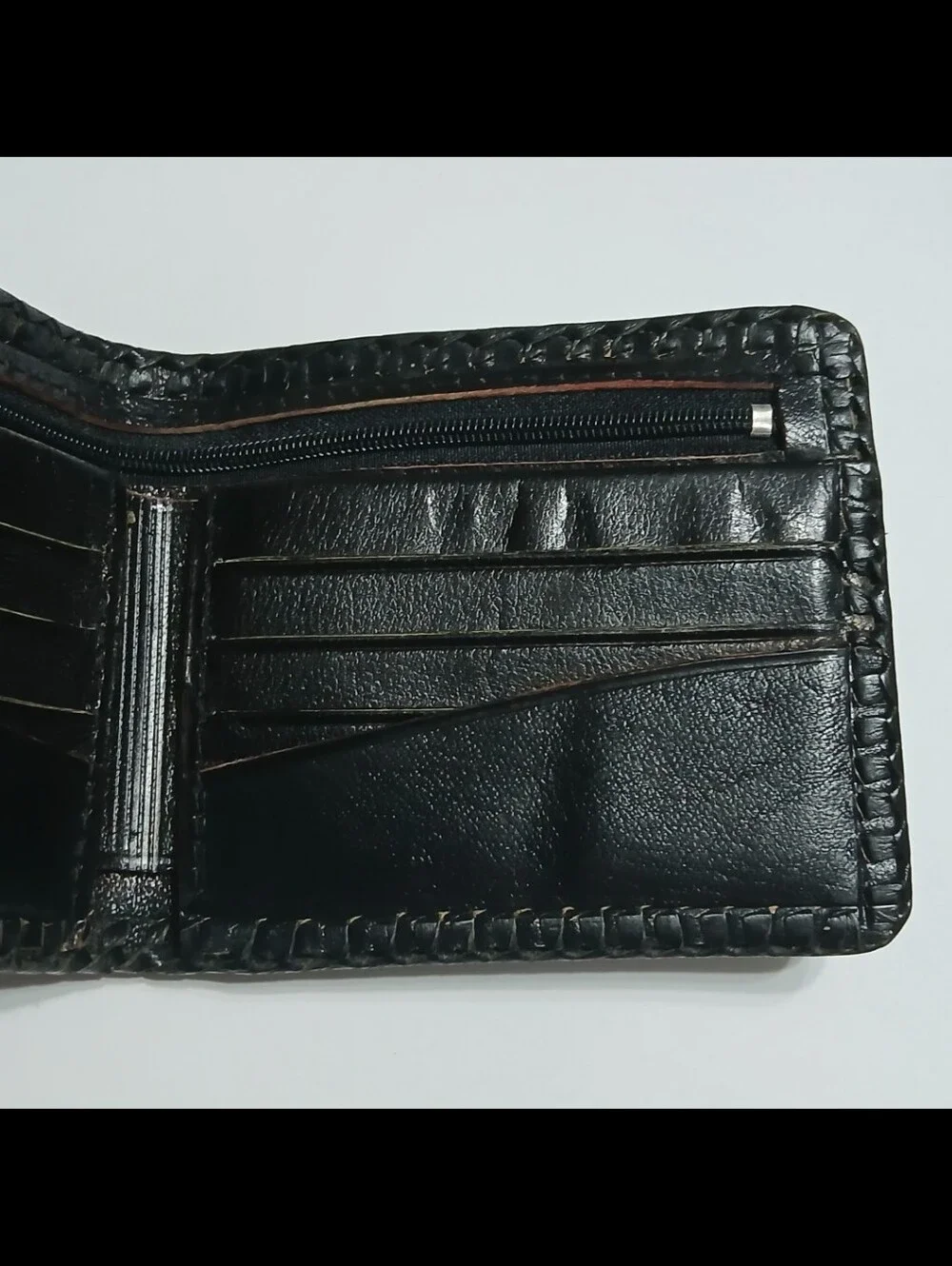 Art. De Piel Black Genuine Leather Mexico Embossed Western Desert Scene Wallet